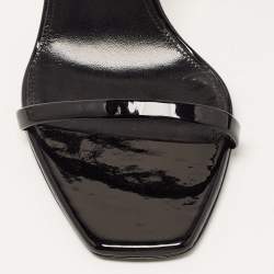 Pre Owned Saint Laurent Black Patent Leather Opyum Sandals Size 36