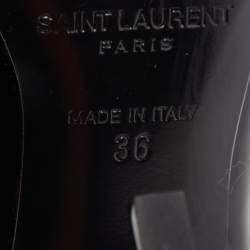 Pre Owned Saint Laurent Black Patent Leather Opyum Pointed Toe Pumps Size 36