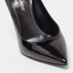 Pre Owned Saint Laurent Black Patent Leather Opyum Pointed Toe Pumps Size 36