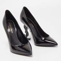 Pre Owned Saint Laurent Black Patent Leather Opyum Pointed Toe Pumps Size 36