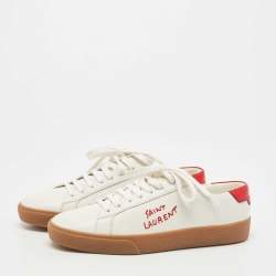 Pre Owned Saint Laurent White Leather Court Classic Sneakers Size 38