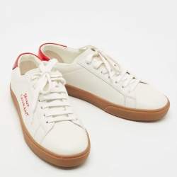 Pre Owned Saint Laurent White Leather Court Classic Sneakers Size 38