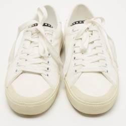 Saint Laurent White Canvas Yeah Baby Embroidered Low Top Sneakers Size 37.5