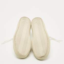 Saint Laurent White Canvas Yeah Baby Embroidered Low Top Sneakers Size 37.5