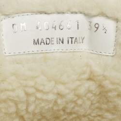 Pre Owned Saint Laurent White Fabric and Leather High Top Sneakers Size 39.5