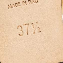 Pre Owned Saint Laurent Black Leather Espadrille Wedge Sandals Size 37.5