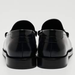 Saint Laurent Black Leather Slip On Loafers Size 37
