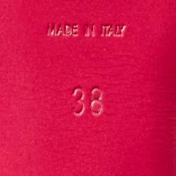 Pre Owned Saint Laurent Pink Leather Tribute Sandals Size 38