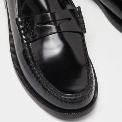 Saint Laurent Black Leather Penny Loafer Size 39.5