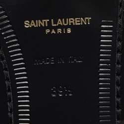 Saint Laurent Black Leather Penny Loafer Size 39.5