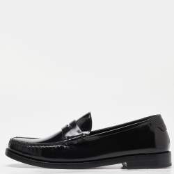 Saint Laurent Black Leather Penny Loafer Size 39.5