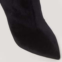 Saint Laurent Black Velvet Niki Over The Knee Boots Size 40