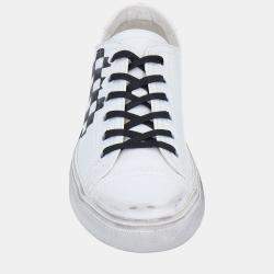 Saint Laurent Distressed Leather Sneakers 35