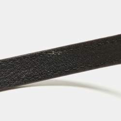 Pre Owned Saint Laurent Paris Chyc Leather Gold Tone Bracelet