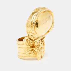Saint Laurent Ovale Arty Gold Tone Ring Size 52