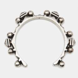 Saint Laurent Paris Silver Tone Open Cuff Bracelet