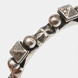 Saint Laurent Paris Silver Tone Open Cuff Bracelet