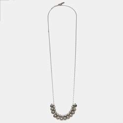 Pre Owned Saint Laurent Paris Silver Tone Necklace