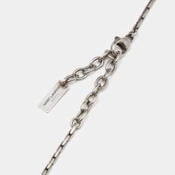 Pre Owned Saint Laurent Paris Silver Tone Necklace