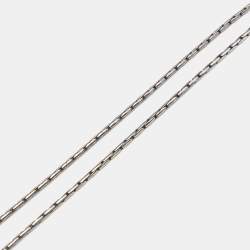 Pre Owned Saint Laurent Paris Silver Tone Necklace