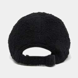 Saint Laurent Paris Black Logo Wool Tweed Baseball Cap Size 57