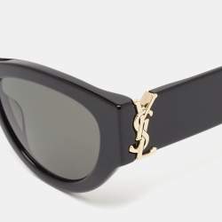 Saint Laurent Black SL M94 Monogram Cat Eye Sunglasses