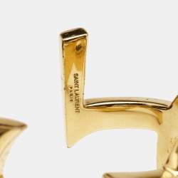 Pre Owned Saint Laurent Opyum Gold Tone Open Cuff Bracelet