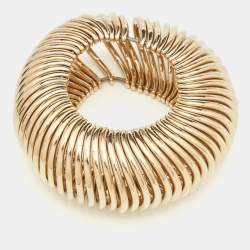 Saint Laurent Gold Tone Spring Bracelet