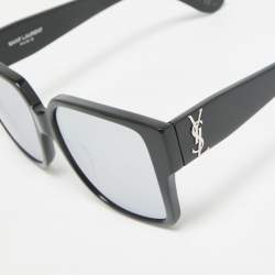Saint Laurent Black/Silver SLM9 001 Mirror Square Sunglasses