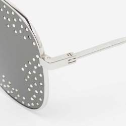 Saint Laurent Paris Silver Tone/Grey SL193T Crystal Aviator Sunglasses