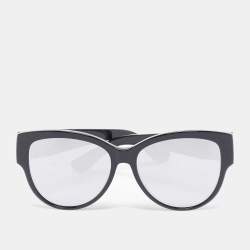 Saint Laurent Black/Grey Mirrored SLM3 Cat-Eye Sunglasses