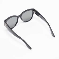 Saint Laurent Black/Grey Mirrored SLM3 Cat-Eye Sunglasses