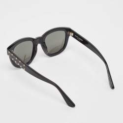 Saint Laurent Black SL100 Lou Studded Square Sunglasses