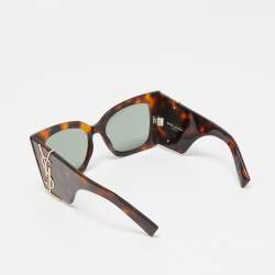 مملوكة مسبقًا Saint Laurent Tortoise Brown SLM119 Blaze Butterfly Sunglasses