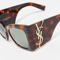 مملوكة مسبقًا Saint Laurent Tortoise Brown SLM119 Blaze Butterfly Sunglasses