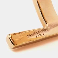 Pre Owned Saint Laurent Opyum Rose Gold Tone Open Cuff Bracelet