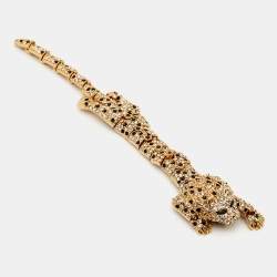 Saint Laurent Paris Hedi Slimane Crystals Enamel Gold Tone Bracelet