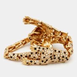 Saint Laurent Paris Hedi Slimane Crystals Enamel Gold Tone Bracelet