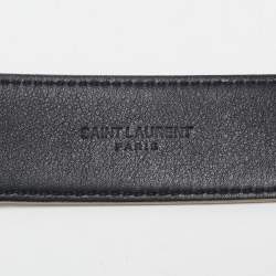 Saint Laurent Beige Leather Cassandre Belt 70 CM