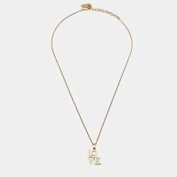 مملوكة مسبقًا Saint Laurent Love Gold Tone Pendant Necklace