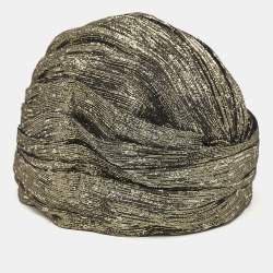 Saint Laurent Metallic Lurex Silk Blend Knotted Turban S