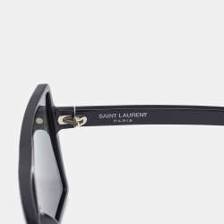 Pre Owned Saint Laurent Black SL 183 Betty Half Mirror Oversized Sunglasses