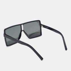 Pre Owned Saint Laurent Black SL 183 Betty Half Mirror Oversized Sunglasses