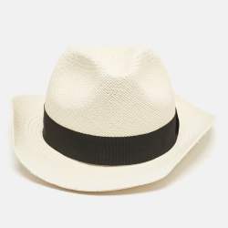 Saint Laurent Beige Straw Hat