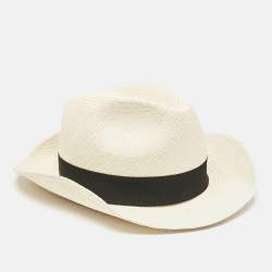 Saint Laurent Beige Straw Hat