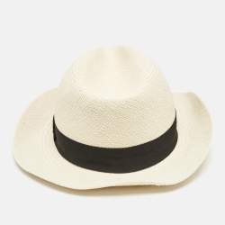 Saint Laurent Beige Straw Hat