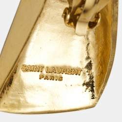 Saint Laurent Paris  Gold Tone Clip On Earrings