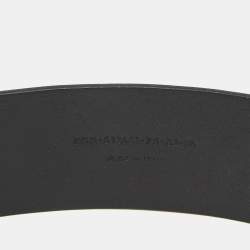 Saint Laurent Black Leather Buckle Waist Belt 75CM