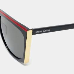 Pre Owned Saint Laurent Black/Red SL 539 Paloma Square Sunglasses