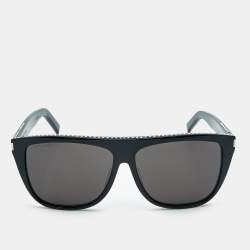 Saint Laurent Black SL1 022 Flattop Square Sunglasses